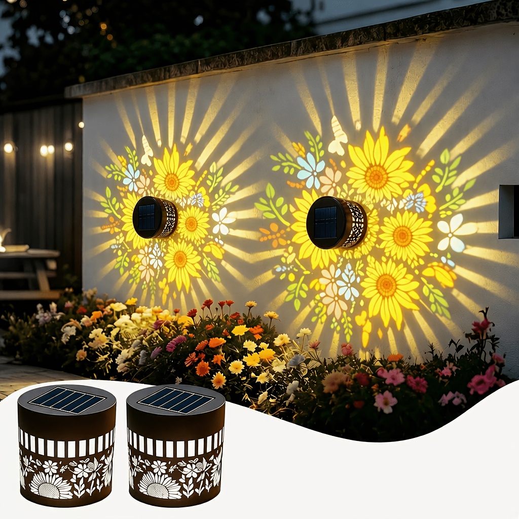 Outdoor Power Post - 2 pack Solar Fence Lights, Metal