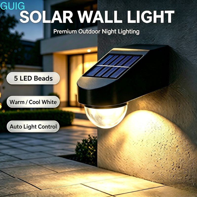 5 LED Solar Wall Light Outdoor - Outdoor Power Brush recension och pris