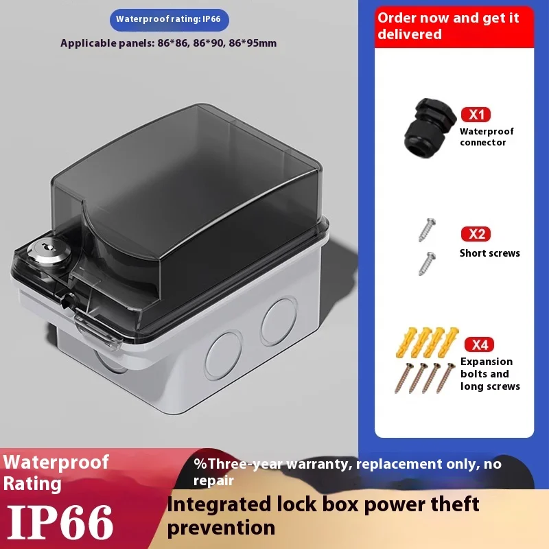 Outdoor 86 Type Open-mounted S - Outdoor Power Socket With Lock recension och pris