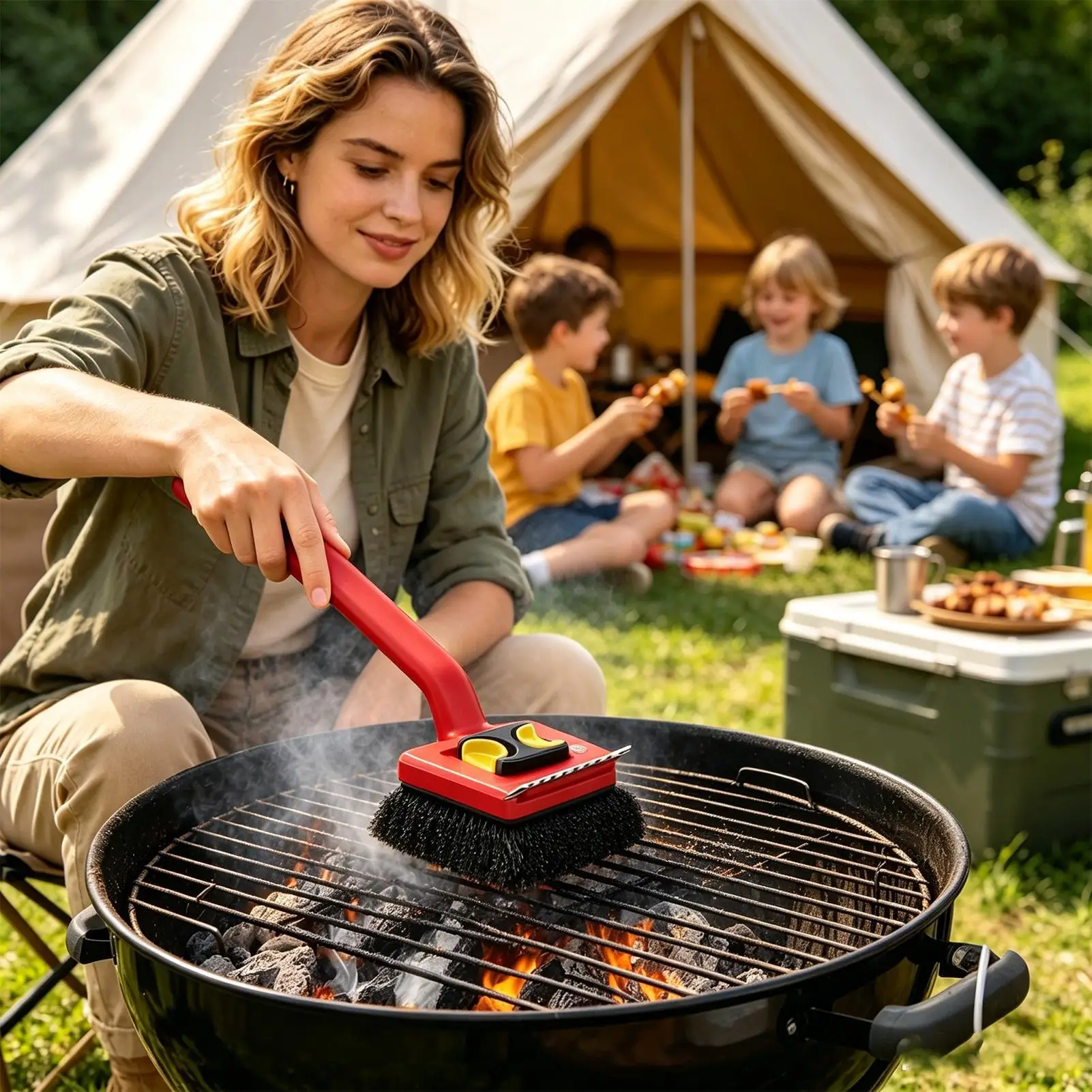 Long Handle Electric Grill Bru - Outdoor Power Brush recension och pris