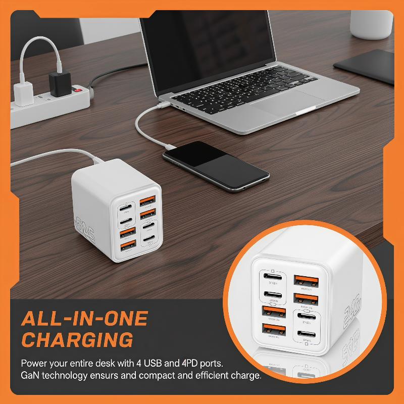 240W GaN USB C Charger 8 In 1  - Outdoor Usb Power Adapter recension och pris